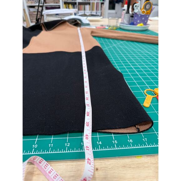 Tahari Colorblock Longline Minimalist Sweater Coat Open Front Duster L Preppy - Picture 9 of 9